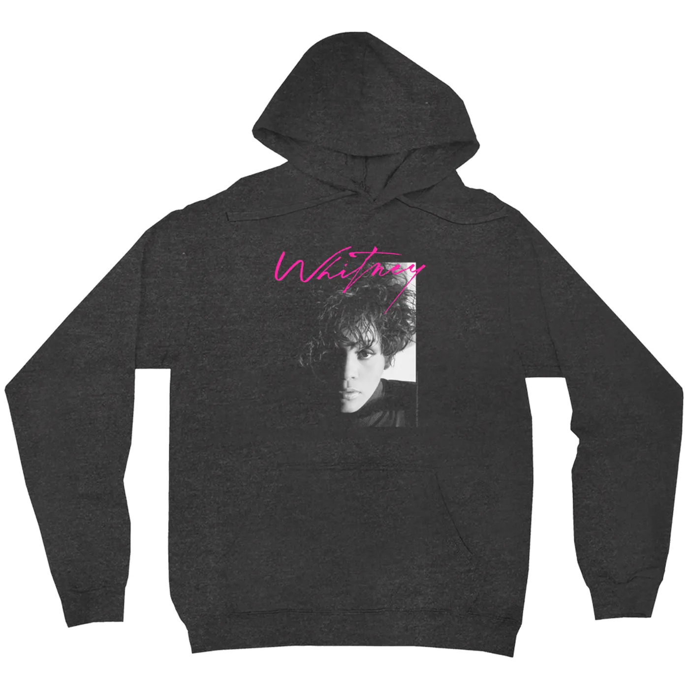 Whitney Houston Hoodie | Dramatic Lighting Photo And Pink Signature Image Whitney Houston Hoodie