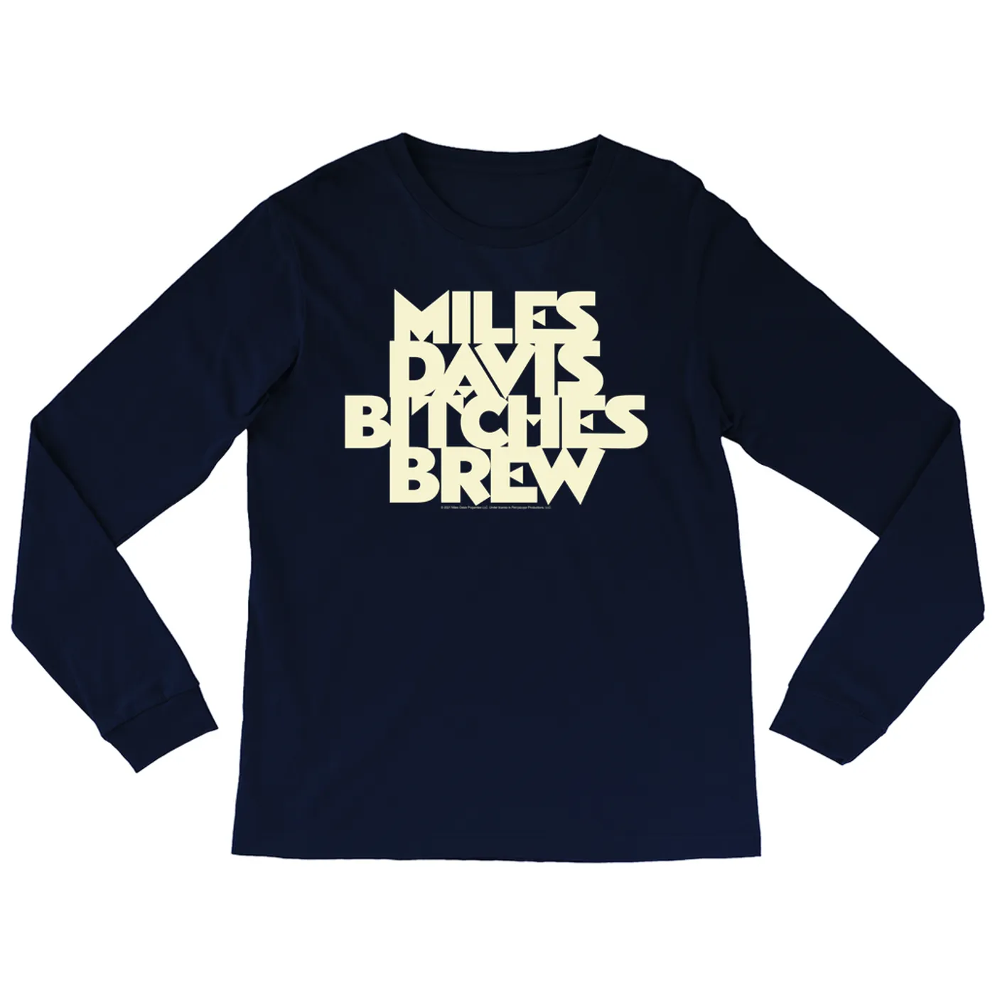 Miles Davis Long Sleeve Shirt | Bitches Brew White Logo Miles Davis Shirt