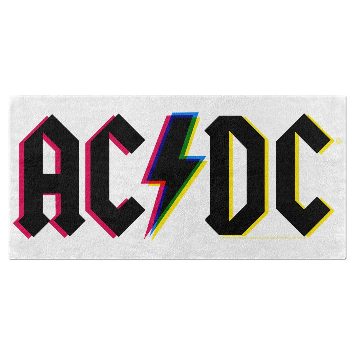 ACDC Beach Towel | Neon AC/DC Glitch Logo ACDC Towel (Merchbar Exclusive)