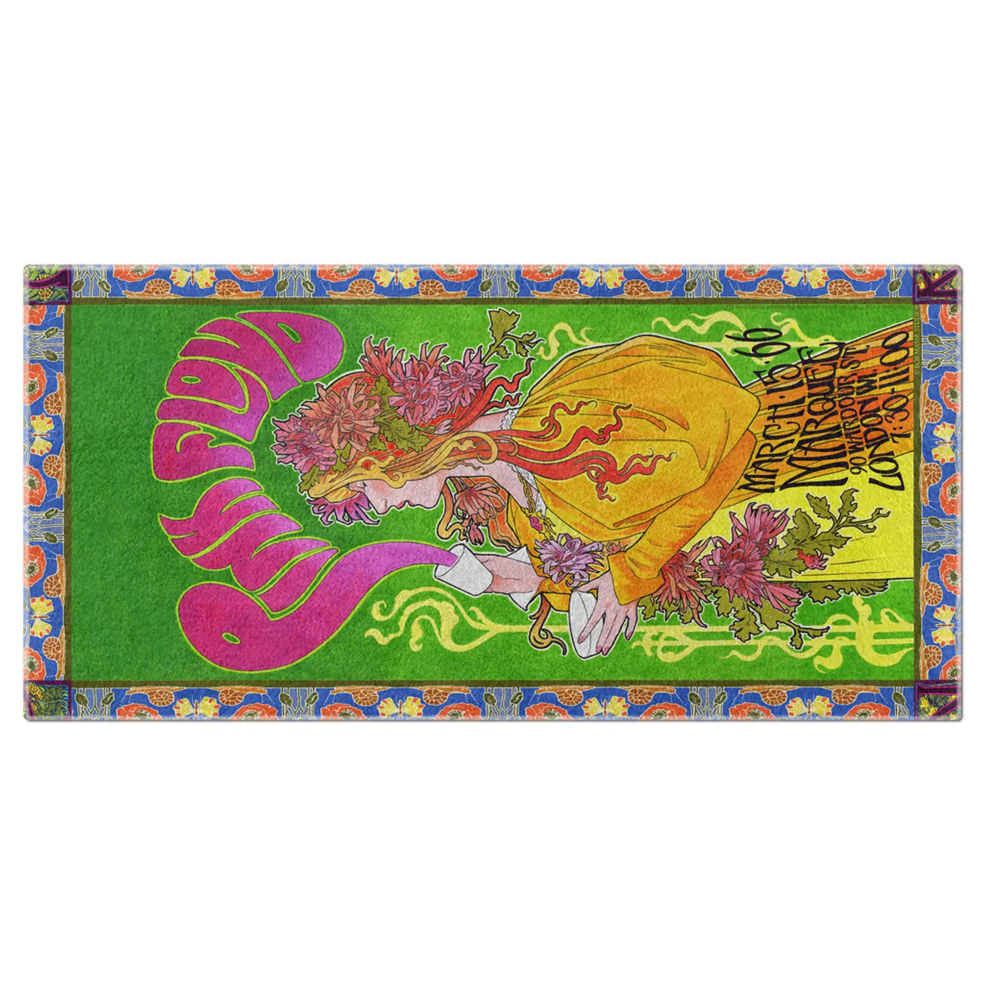 Pink Floyd Beach Towel | 1966 Marquee London Concert Poster Pink Floyd Towel (Merchbar Exclusive)