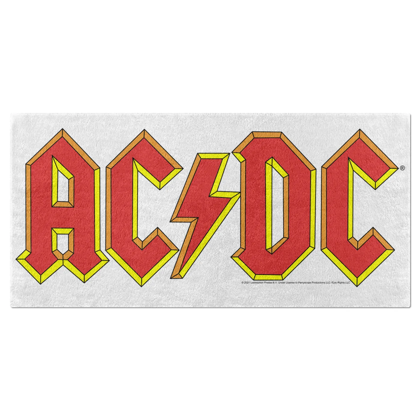 AC/DC Beach Towel | Classic Red Yellow Logo ACDC Towel (Merchbar Exclusive)