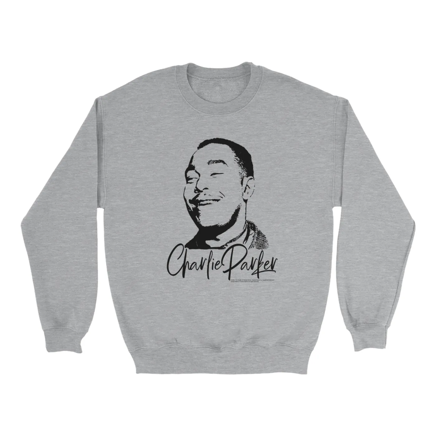 Charlie Parker Sweatshirt | Grinning Charlie With Logo Design Charlie Parker Sweatshirt (Merchbar Exclusive)