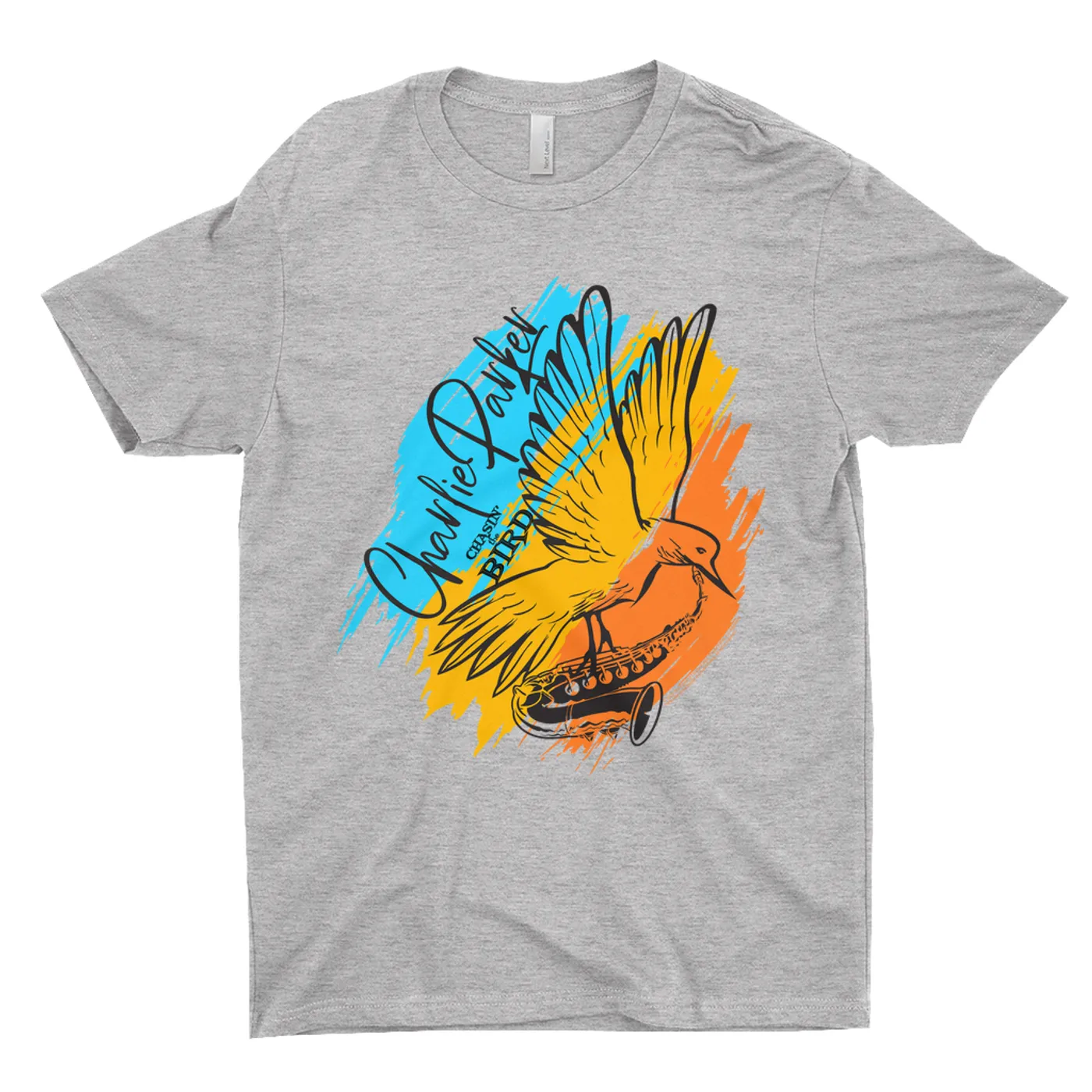 Charlie Parker T-Shirt | Chasin' The Bird Colorful Brush Stroke Image Charlie Parker Shirt