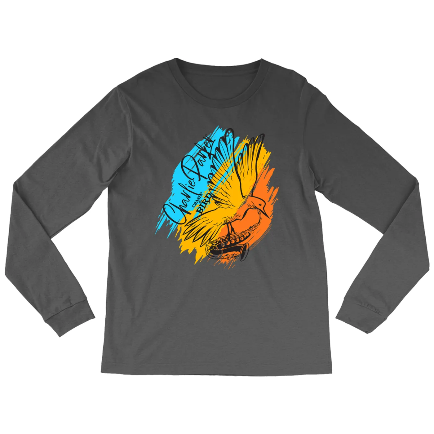 Charlie Parker Long Sleeve Shirt | Chasin' The Bird Colorful Brush Stroke Image Charlie Parker Shirt