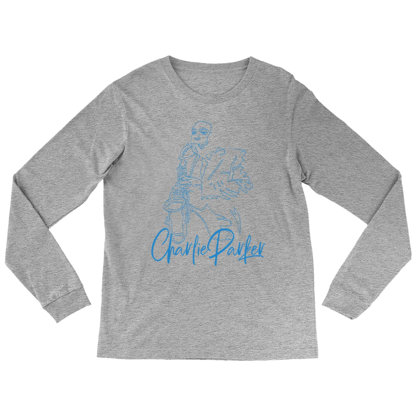 Charlie Parker Long Sleeve Shirt | Charlie Blue Line Portrait Image Charlie Parker Shirt (Merchbar Exclusive)