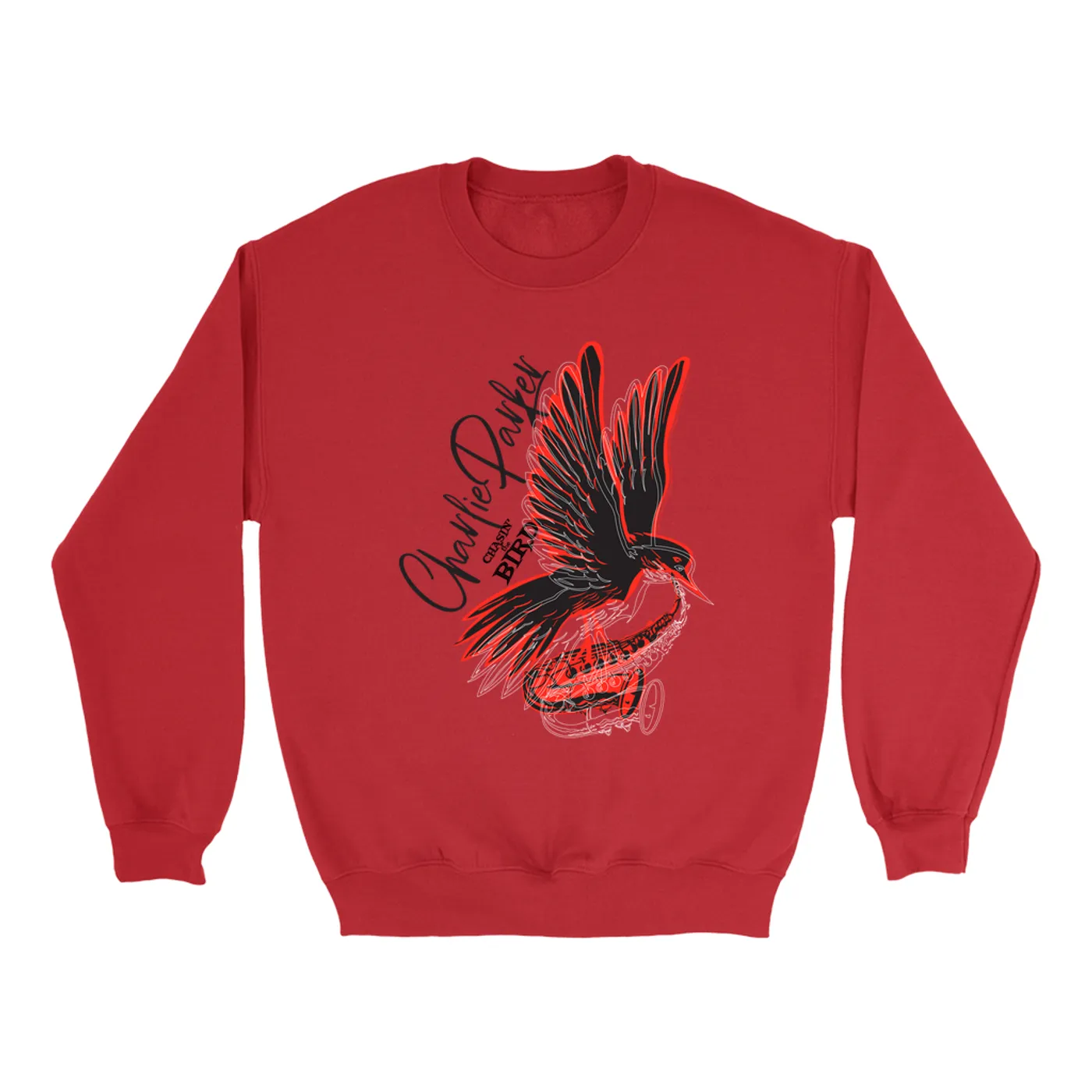 Charlie Parker Sweatshirt | Chasin' The Bird Black And Red Design Charlie Parker Sweatshirt
