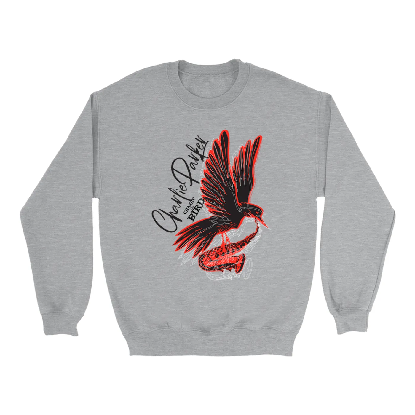 Charlie Parker Sweatshirt | Chasin' The Bird Black And Red Design Charlie Parker Sweatshirt