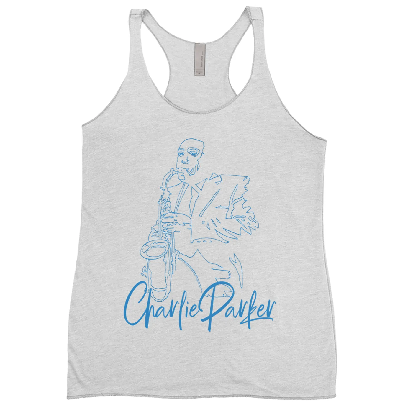 Charlie Parker Ladies' Tank Top | Charlie Blue Line Portrait Image Charlie Parker Shirt (Merchbar Exclusive)