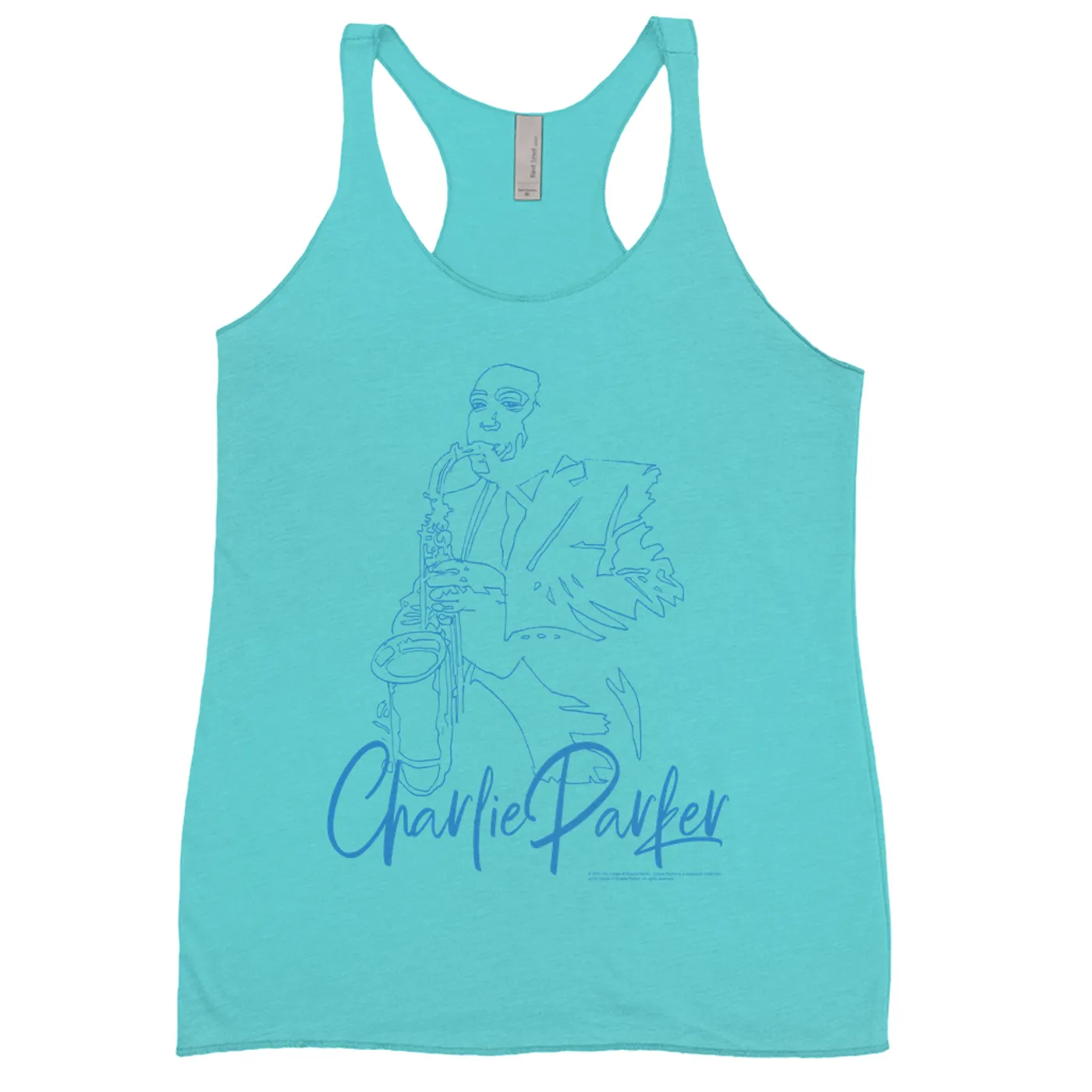 Charlie Parker Ladies' Tank Top | Charlie Blue Line Portrait Image Charlie Parker Shirt (Merchbar Exclusive)