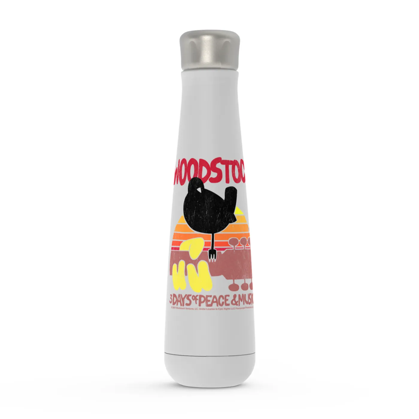 Woodstock Peristyle Water Bottle | Bird And Guitar Woodstock Sunset Woodstock Water Bottle (Merchbar Exclusive)