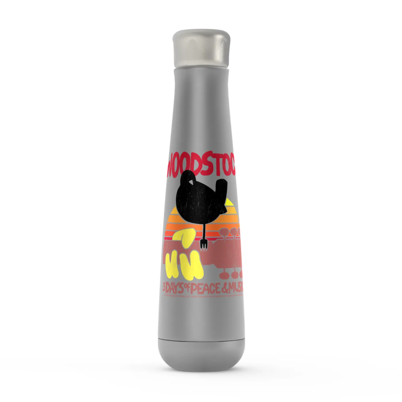 Woodstock Peristyle Water Bottle | Bird And Guitar Woodstock Sunset Woodstock Water Bottle (Merchbar Exclusive)