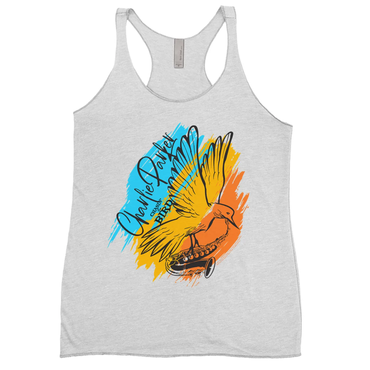 Charlie Parker Ladies' Tank Top | Chasin' The Bird Colorful Brush Stroke Image Charlie Parker Shirt