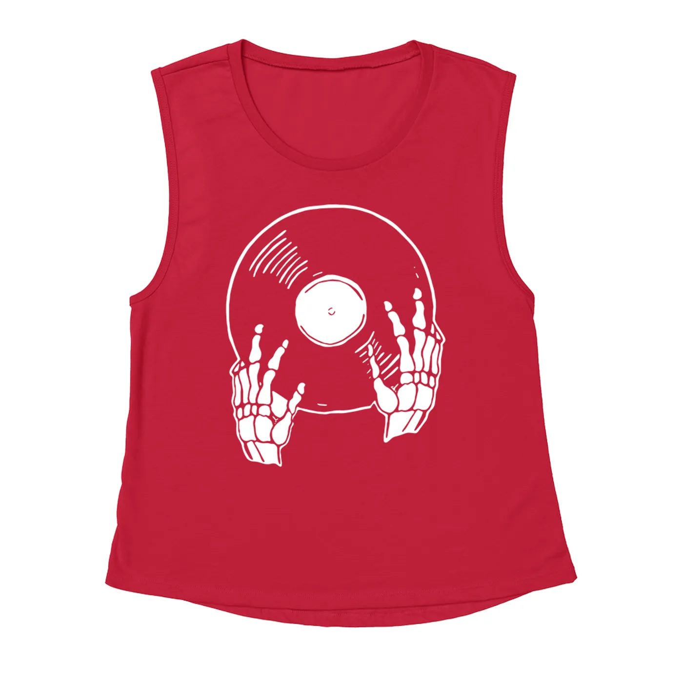 Merchbar Music Life Muscle Tank | Skeletons Spin Vinyl Too Merchbar Music Life Tank Top