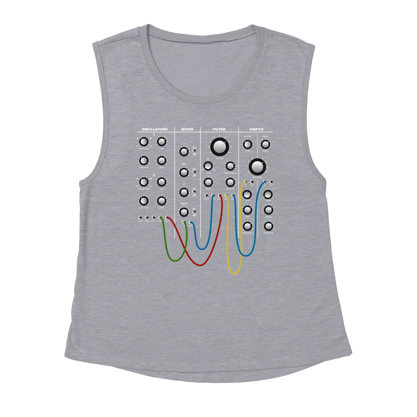 Merchbar Music Life Muscle Tank | Modular Synth Chest Panel Merchbar Music Life Tank Top