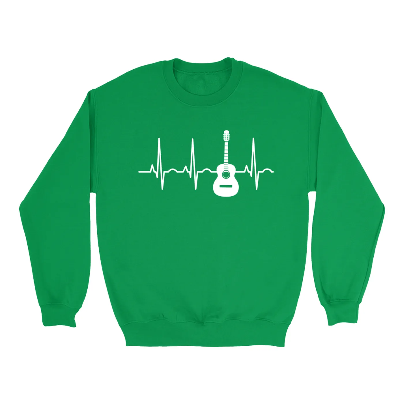 Merchbar Music Life Colorful Sweatshirt | Acoustic Guitar Heartbeat Merchbar Music Life Sweatshirt