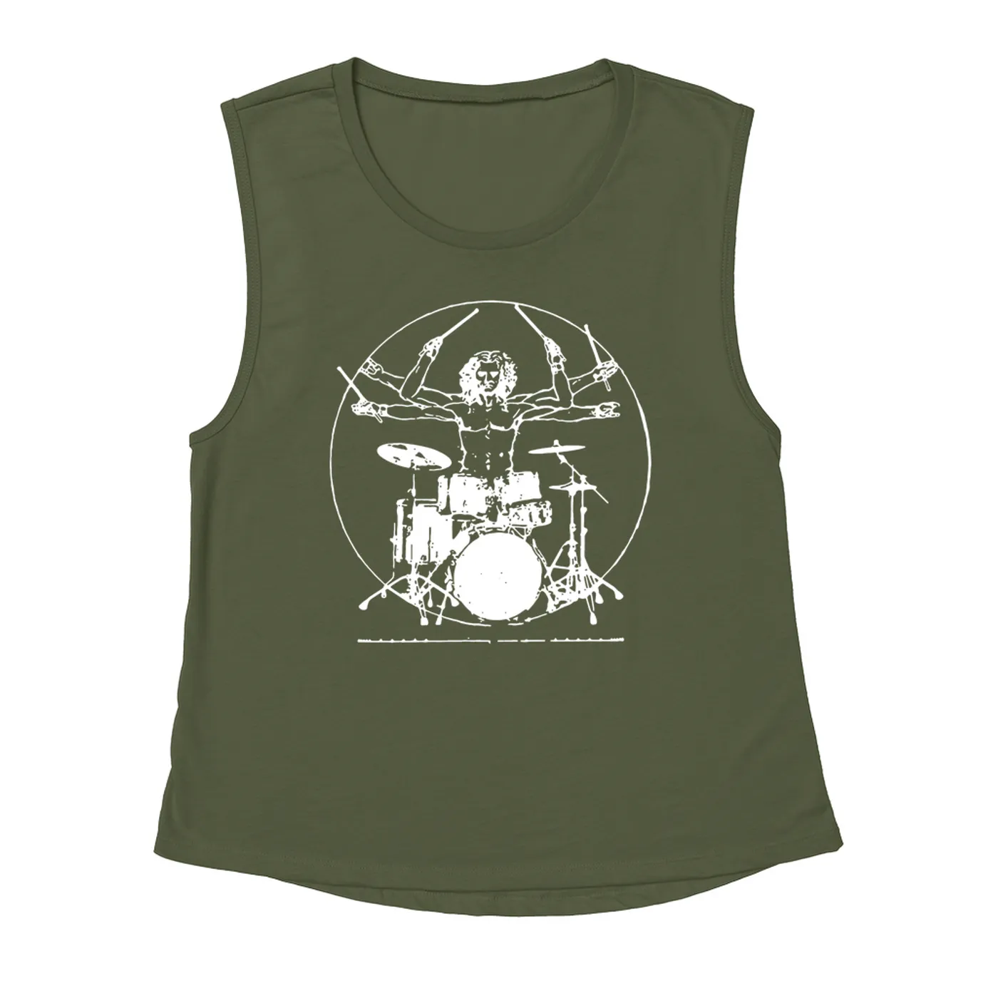 Merchbar Music Life Muscle Tank | Vitruvian Drummer Merchbar Music Life Tank Top