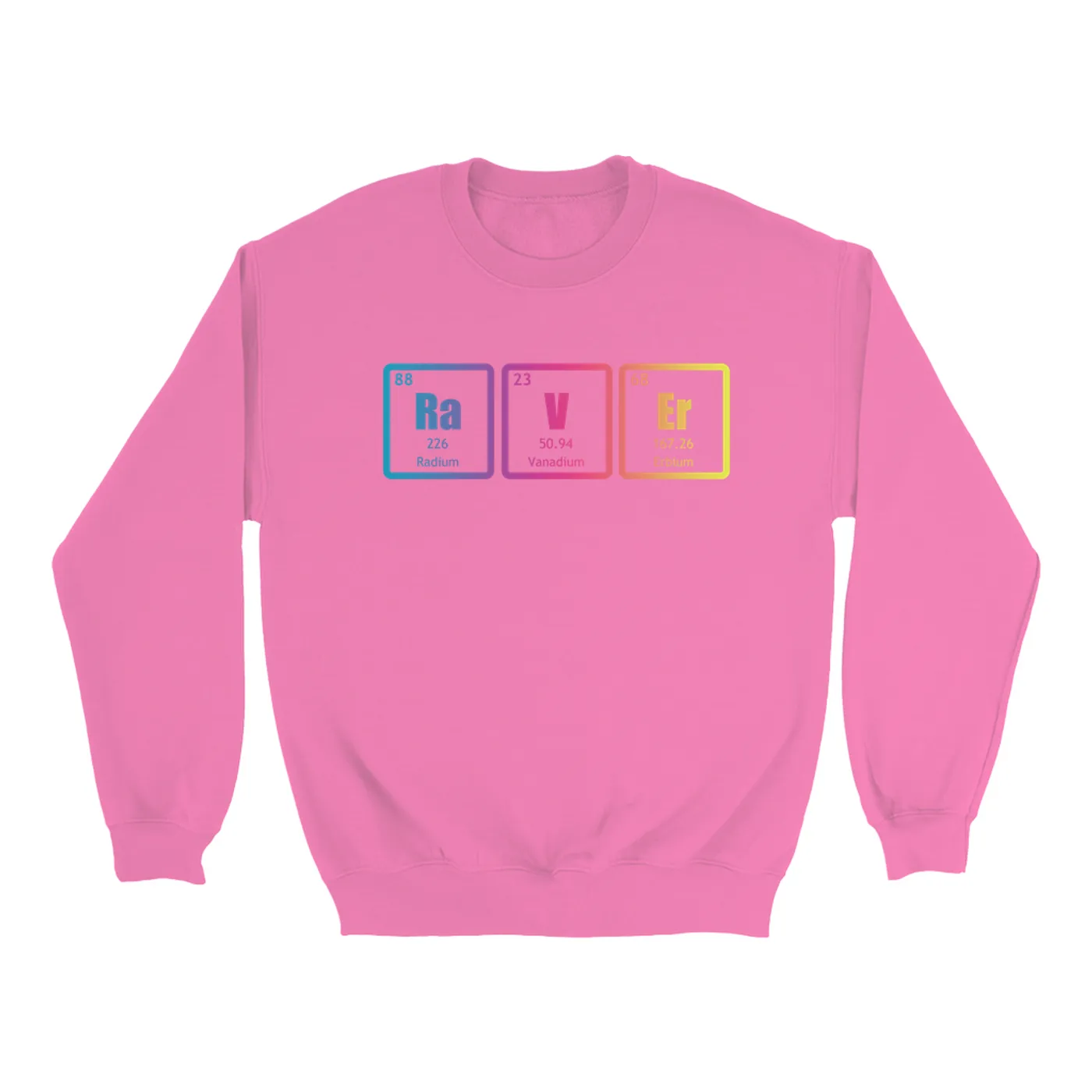 Merchbar Music Life Colorful Sweatshirt | Raver Periodic Table Ombre Design Merchbar Music Life Sweatshirt