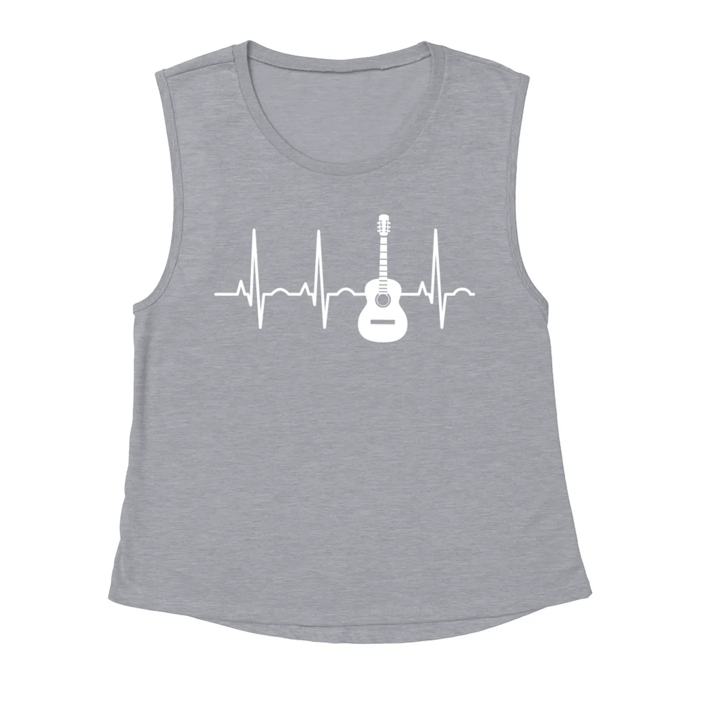 Merchbar Music Life Muscle Tank | Acoustic Guitar Heartbeat Merchbar Music Life Tank Top