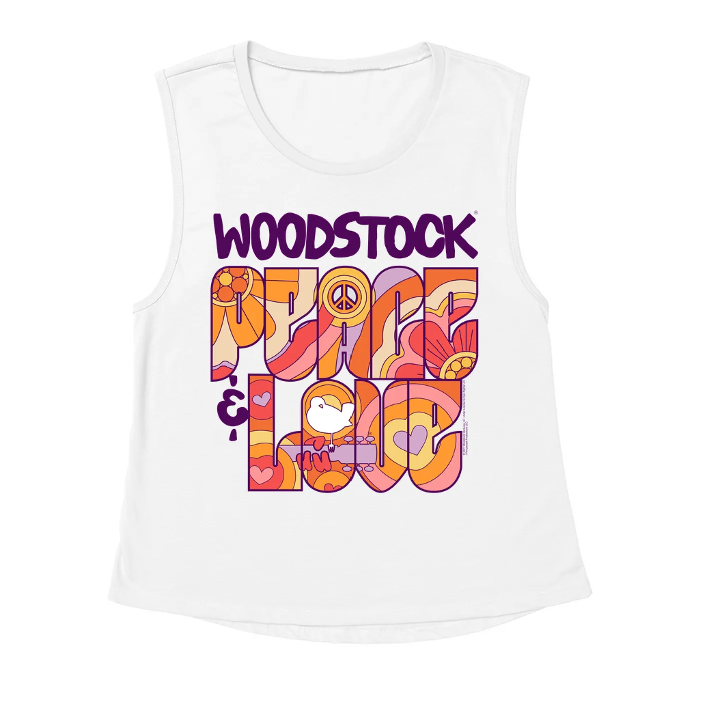 Woodstock Ladies' Muscle Tank Top | Peace And Love Groovy Design Woodstock Shirt
