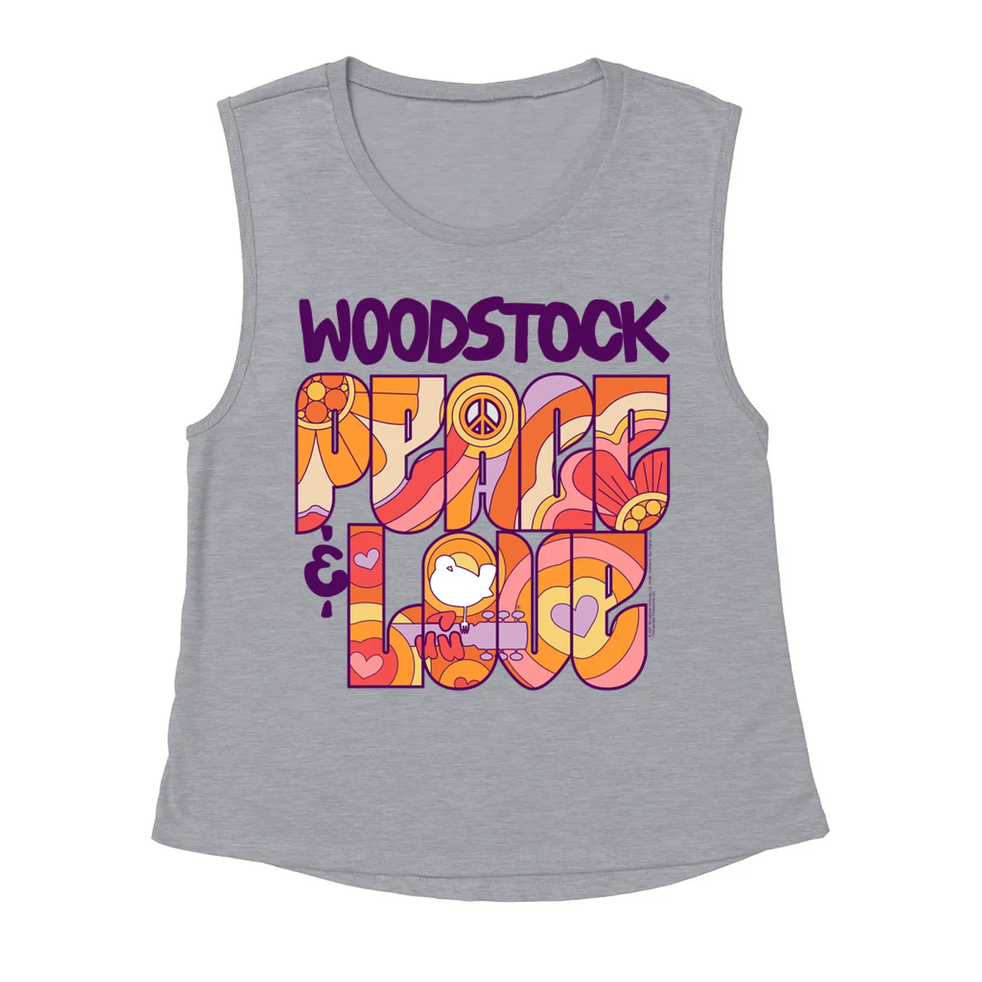 Woodstock Ladies' Muscle Tank Top | Peace And Love Groovy Design Woodstock Shirt