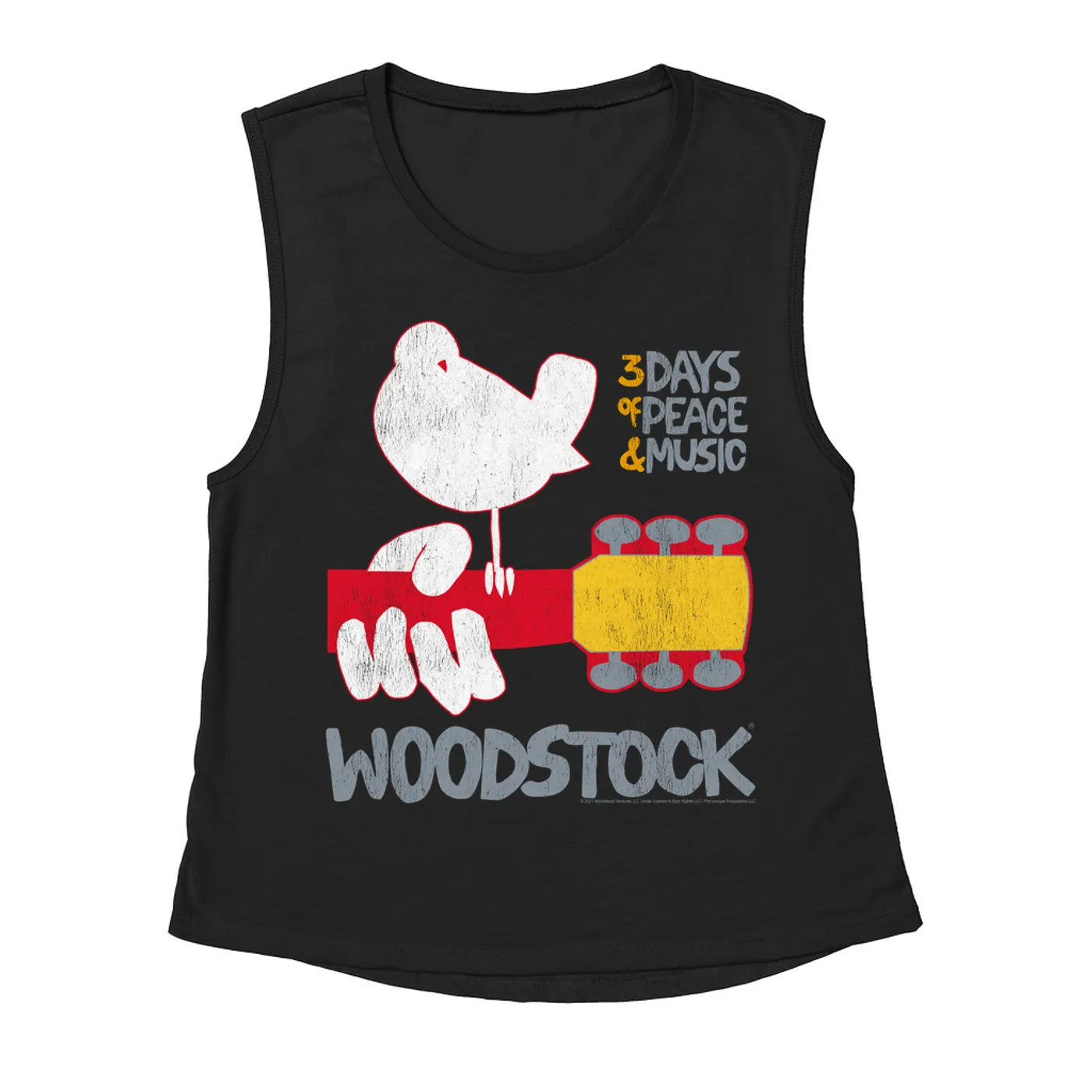 Woodstock Ladies' Muscle Tank Top | 3 Days Of Peace And Music Logo Woodstock Shirt