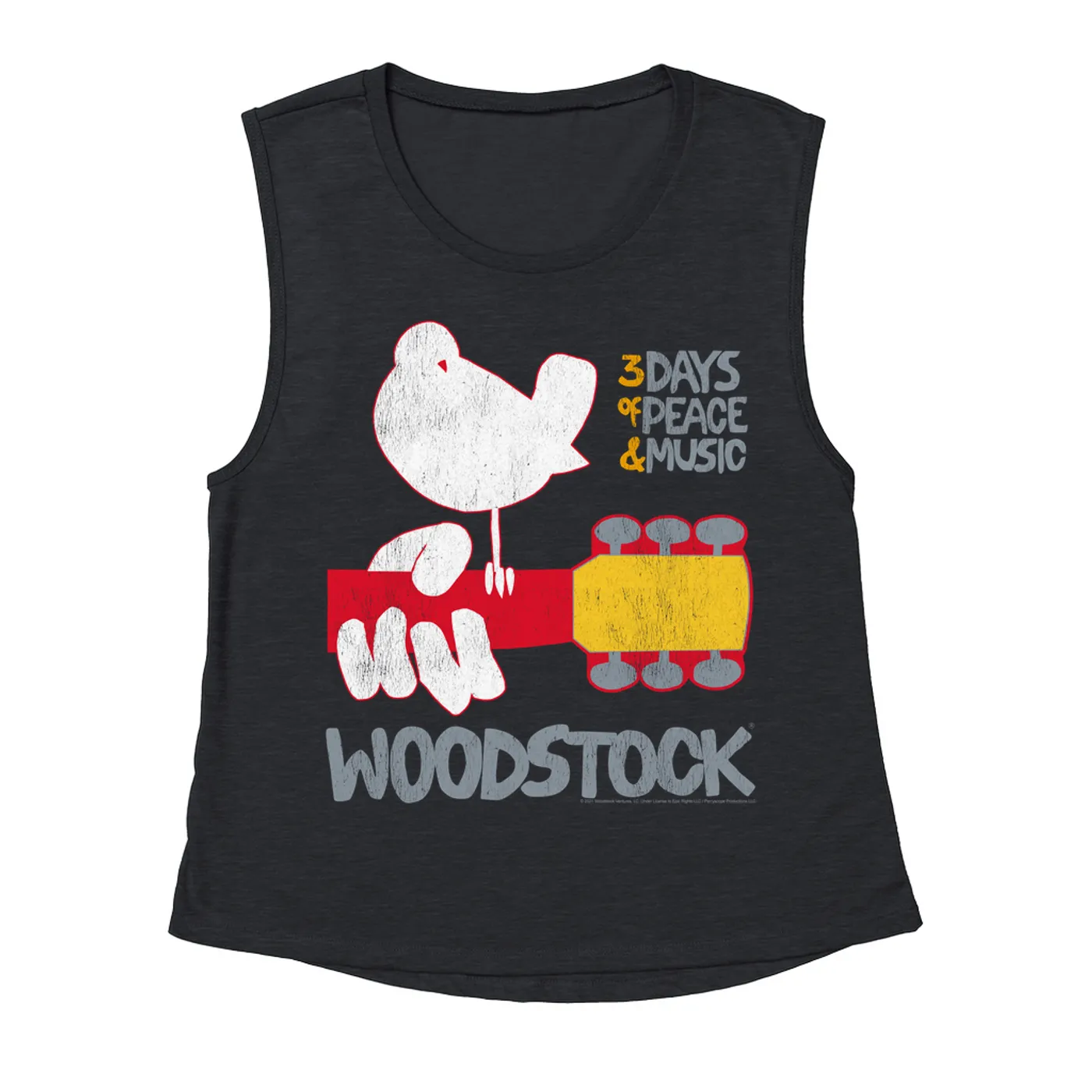 Woodstock Ladies' Muscle Tank Top | 3 Days Of Peace And Music Logo Woodstock Shirt