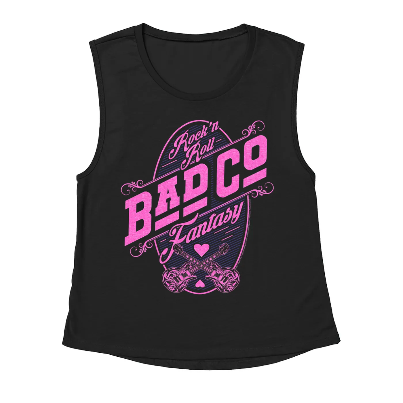 Bad Company Ladies' Muscle Tank Top | Rock N' Roll Fantasy Pink Bad Company Shirt