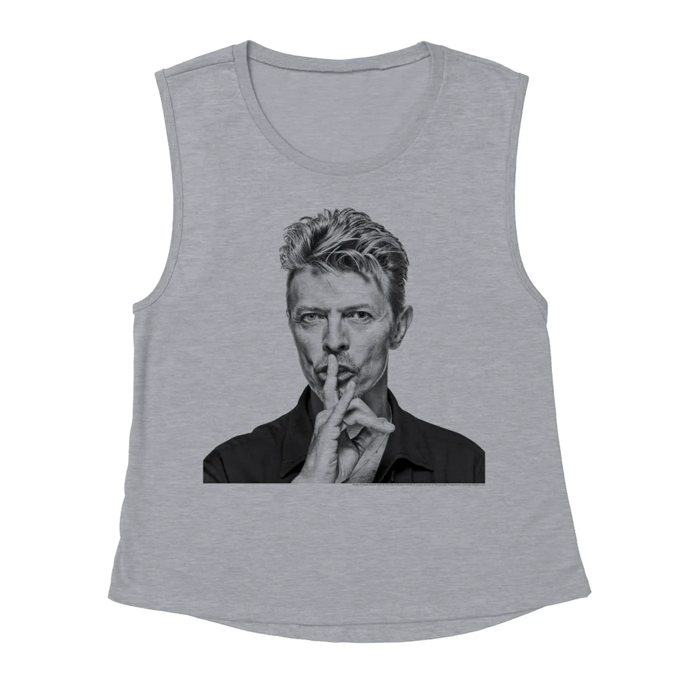 David Bowie Ladies' Muscle Tank Top | Bowie Black And White Photo David Bowie Shirt