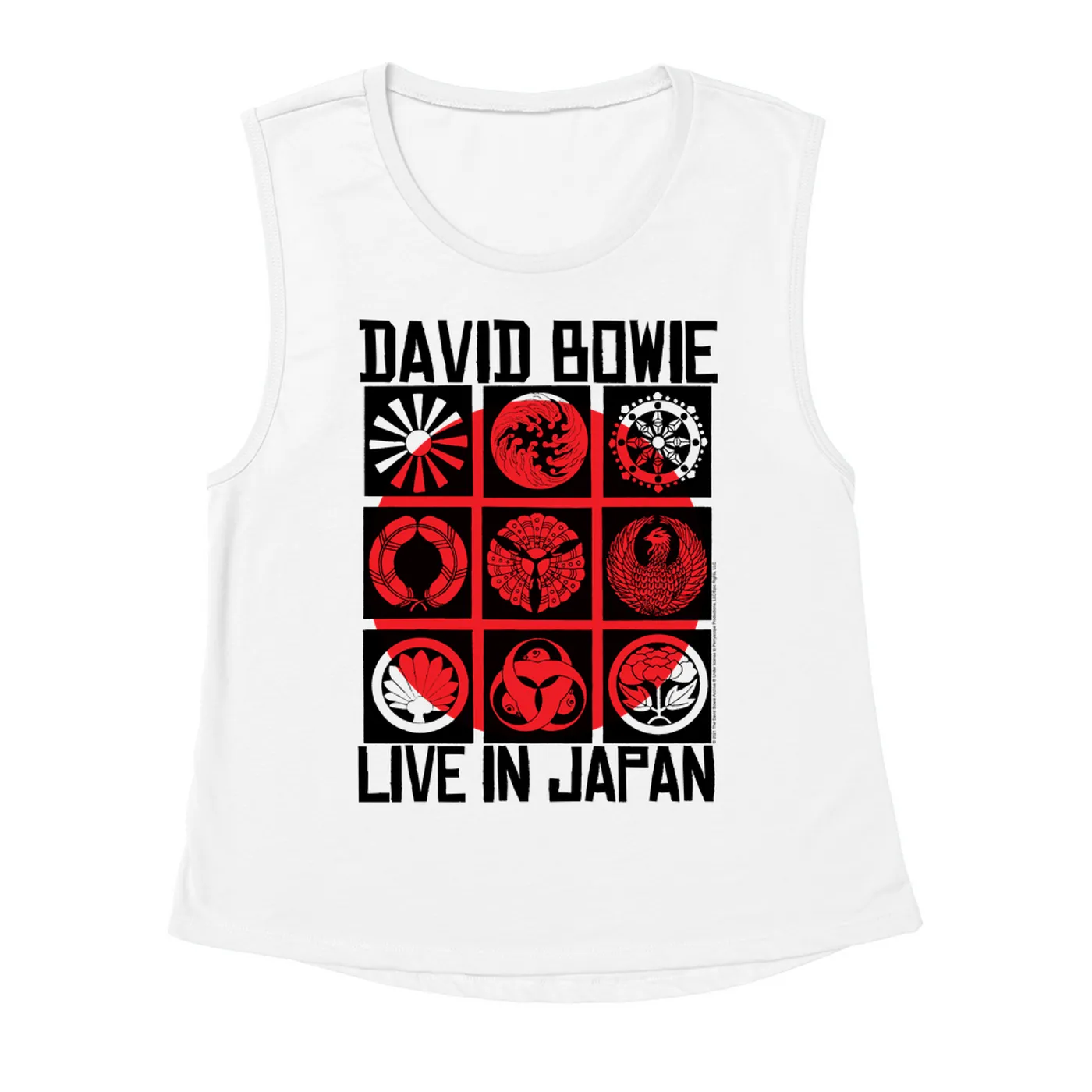 David Bowie Ladies' Muscle Tank Top | Live In Japan Concert Poster David Bowie Shirt