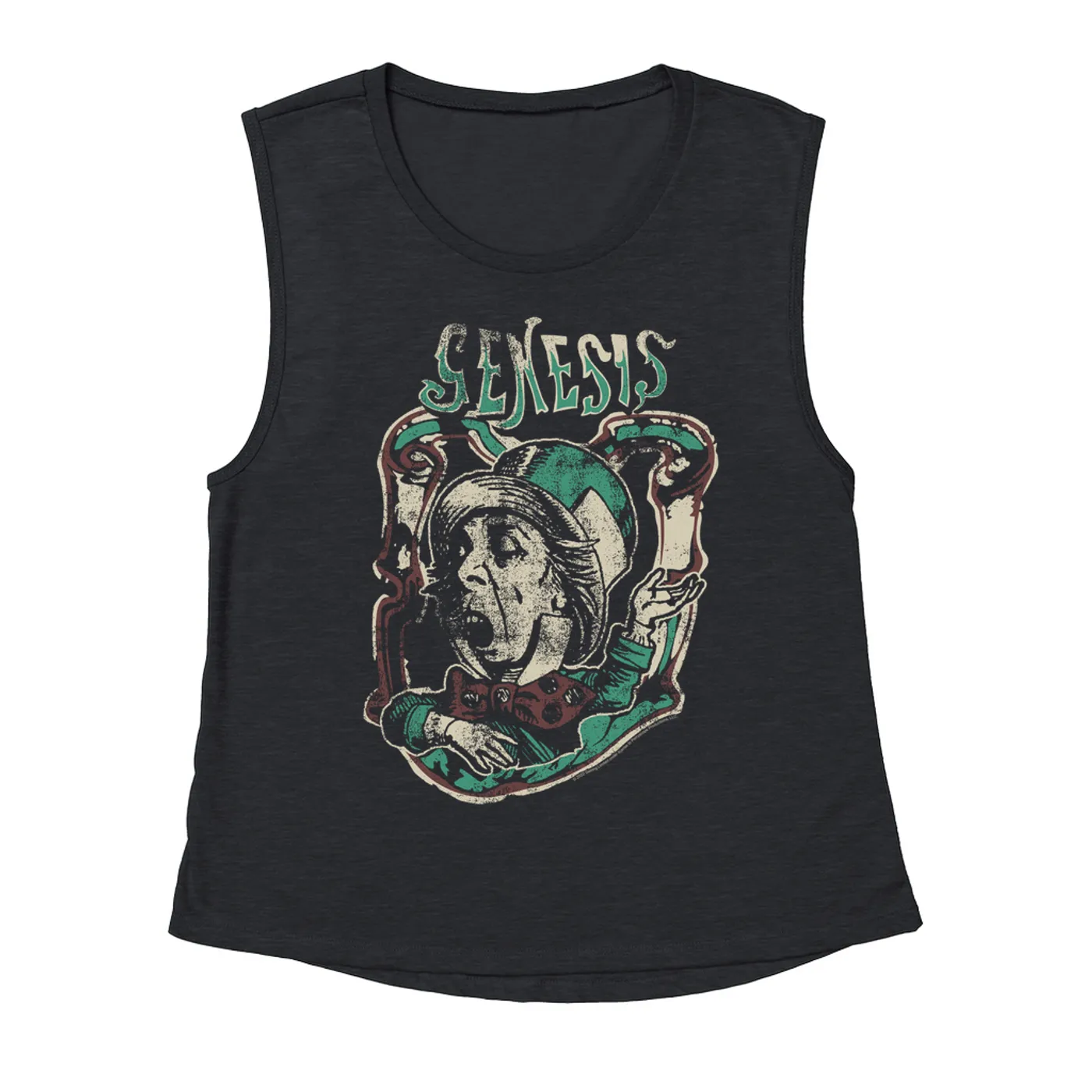Genesis Ladies' Muscle Tank Top | Genesis And The Mad Hatter Distressed Genesis Shirt