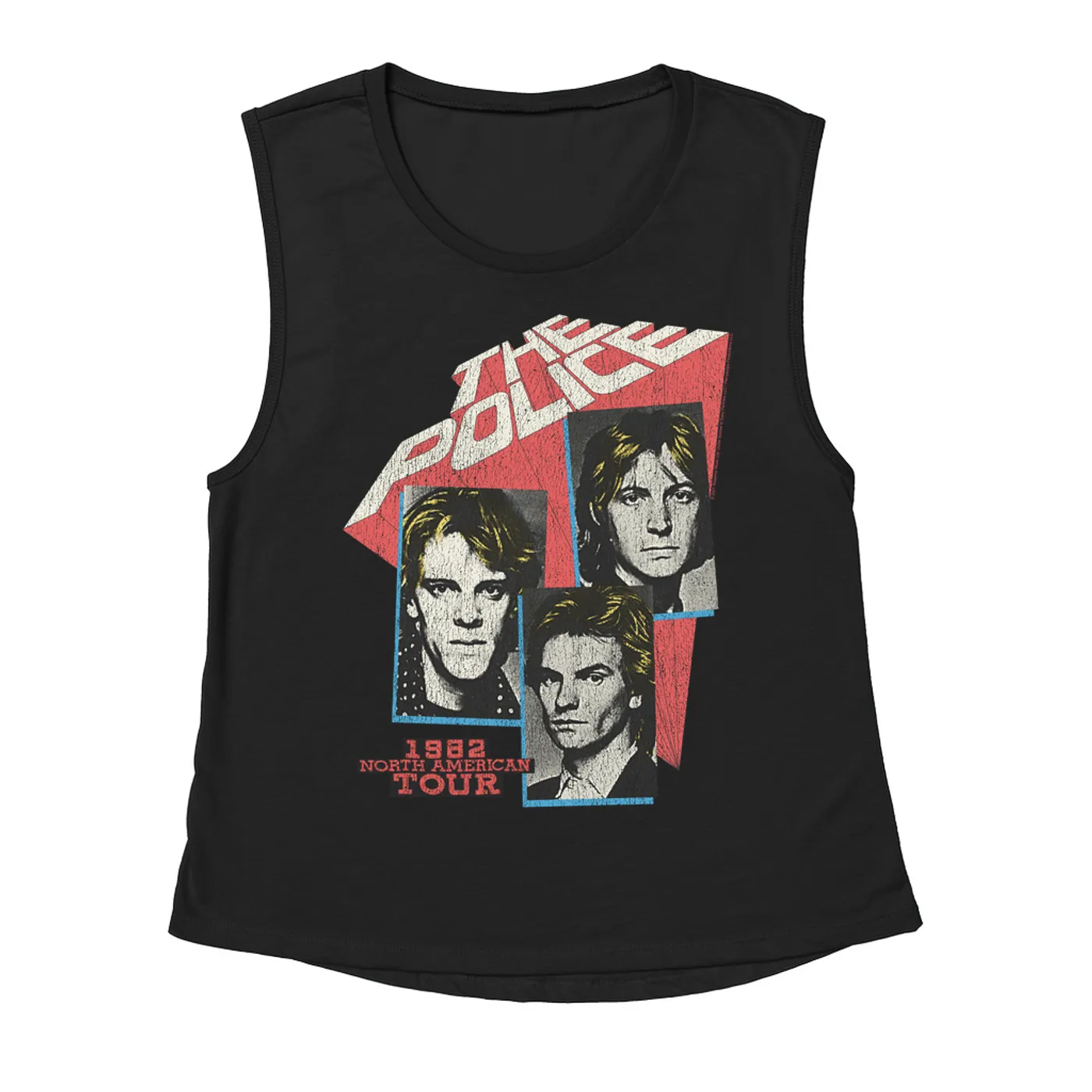 The Police Ladies' Muscle Tank Top | 1982 North American Tour Distressed The Police Shirt