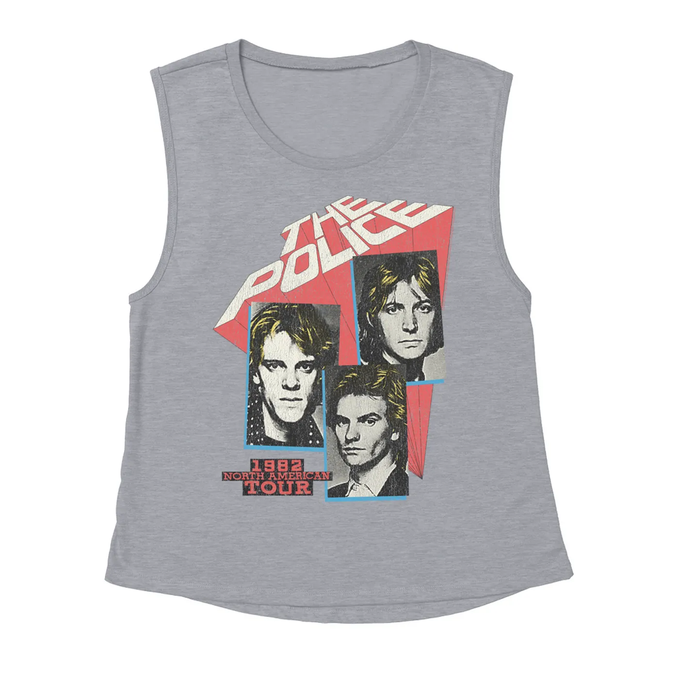The Police Ladies' Muscle Tank Top | 1982 North American Tour Distressed The Police Shirt