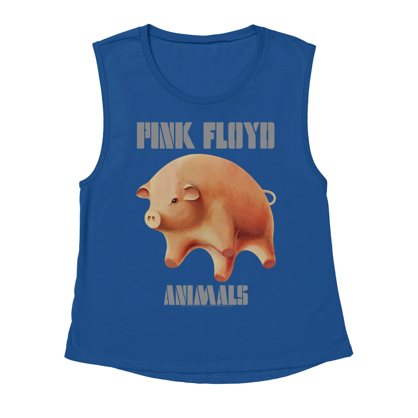 Pink Floyd Ladies' Muscle Tank Top | Animals Album Pig Logo Pink Floyd Shirt