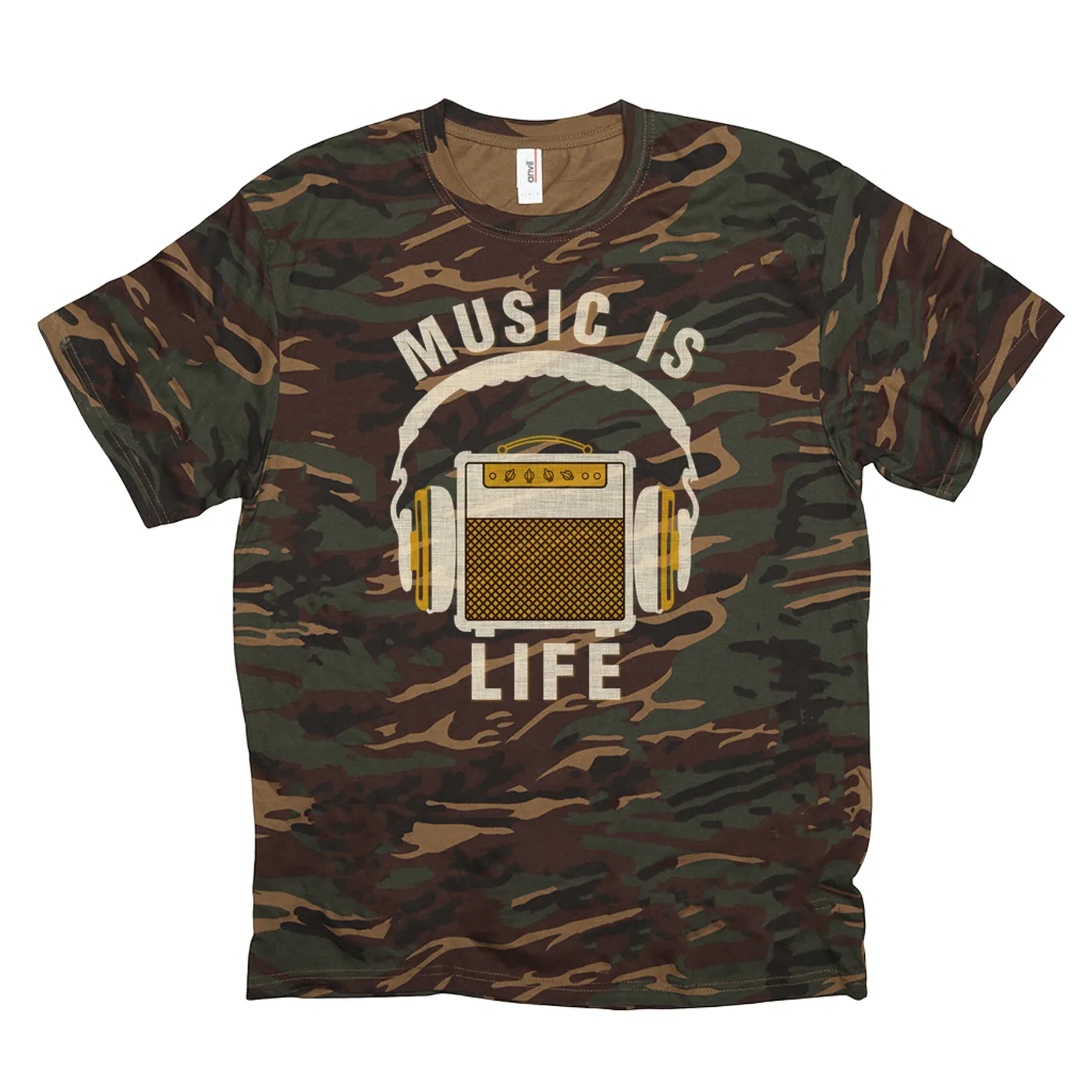 Merchbar Music Life Camo Shirt | Music Amps Life Merchbar Music Life Shirt