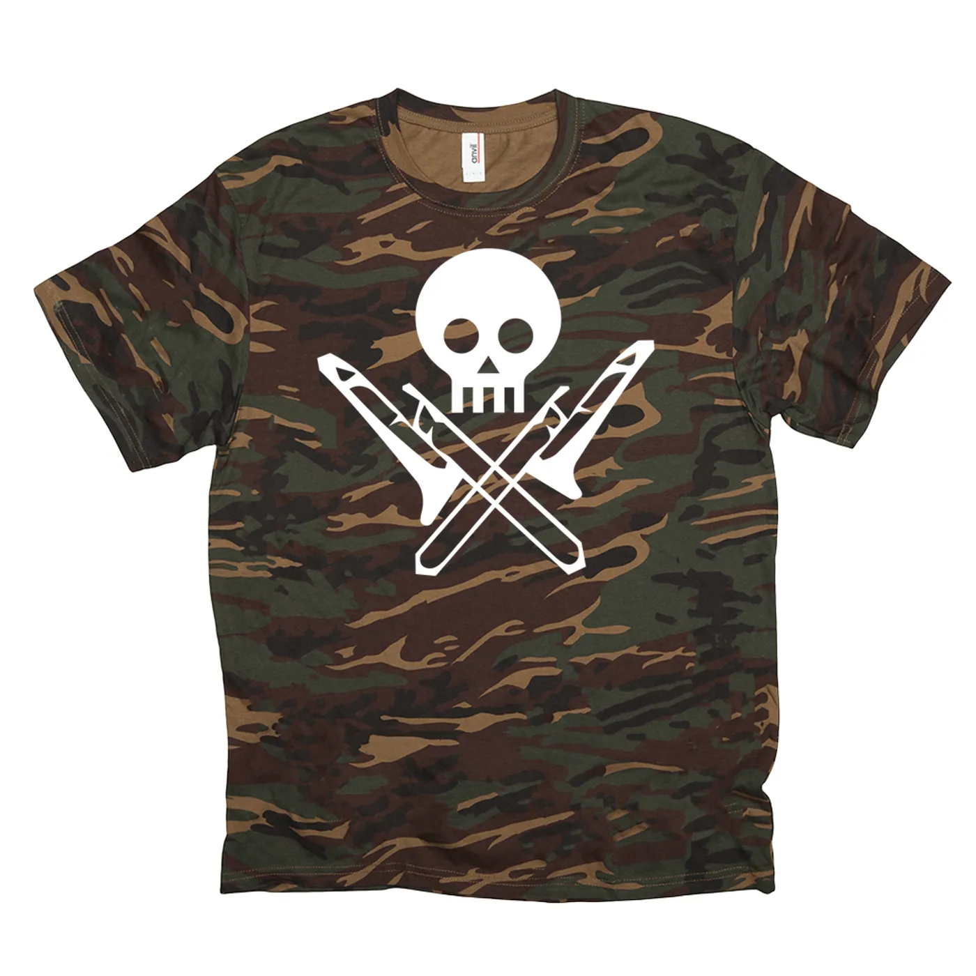 Merchbar Music Life Camo Shirt | Skull And Trombones Merchbar Music Life Shirt