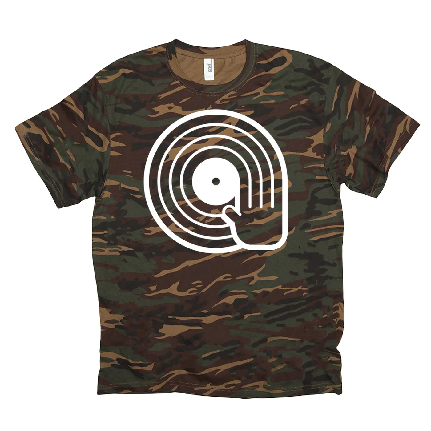 Merchbar Music Life Camo Shirt | DJ Spinning Vinyl Merchbar Music Life Shirt