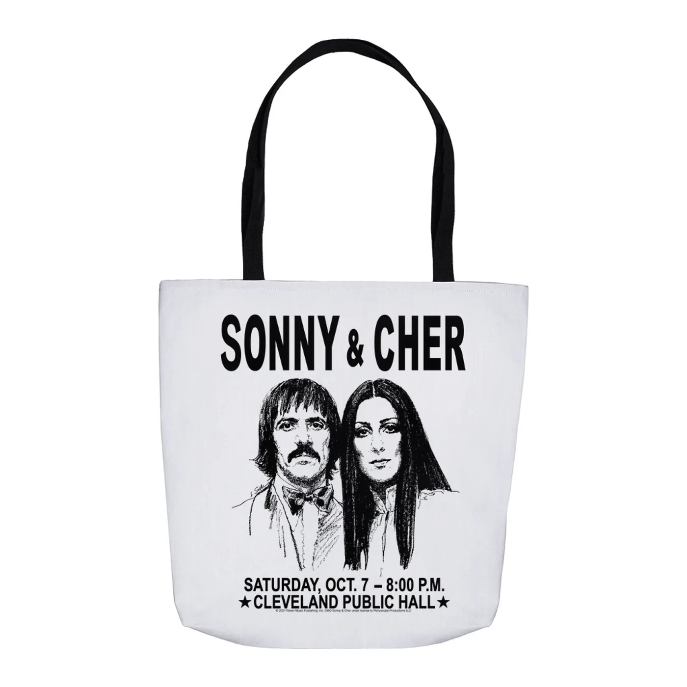 Sonny & Cher Tote Bag | Cleaveland Hall Concert Poster Sonny and Cher Bag (Merchbar Exclusive)