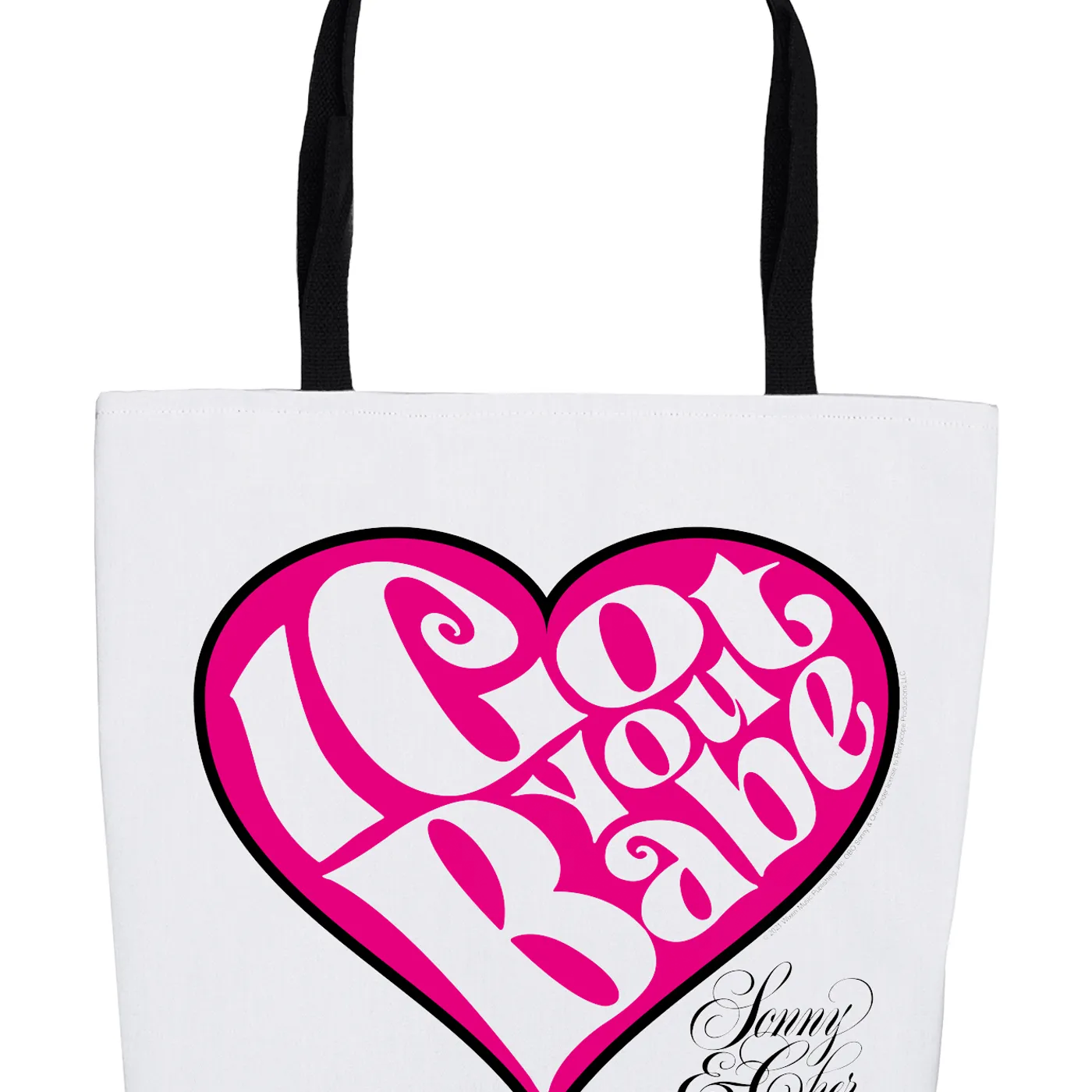 Sonny & Cher Tote Bag | I Got You Babe Heart And Logo Sonny and Cher Bag (Merchbar Exclusive)