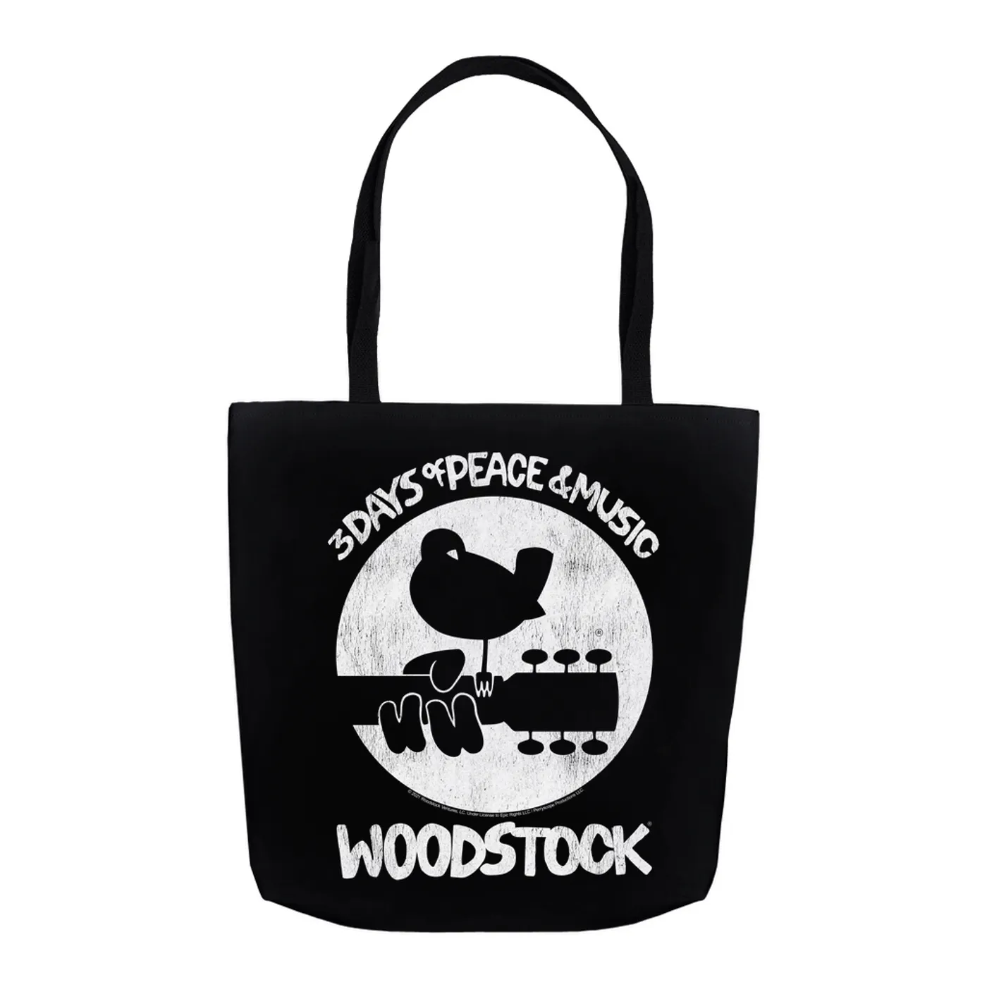 Woodstock Tote Bag | Woodstock Bird And Guitar All In White Woodstock Bag (Merchbar Exclusive)