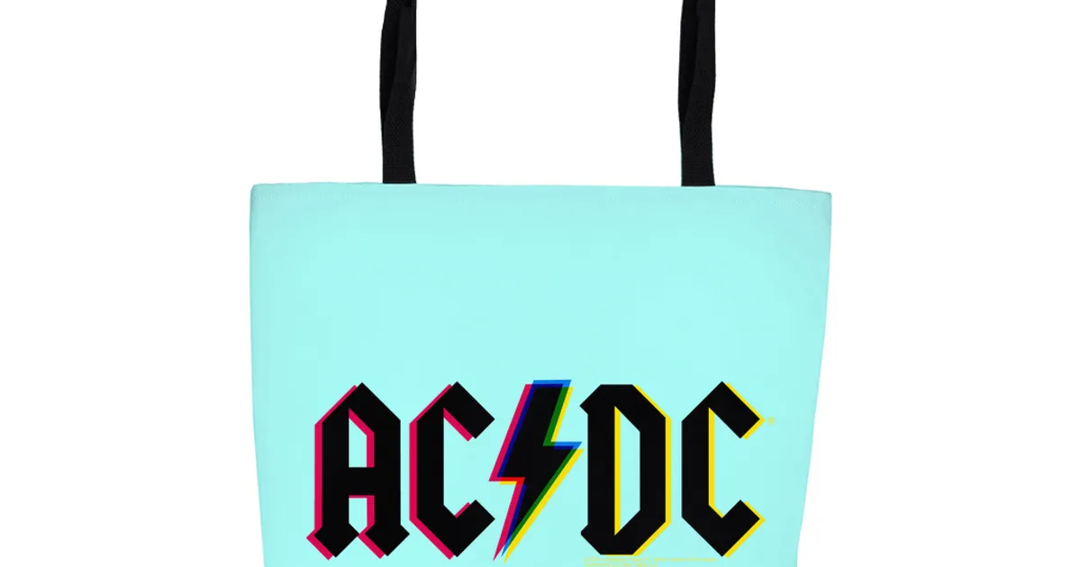AC/DC Tote Bag | Neon Glitch Logo Bag (Merchbar Exclusive)