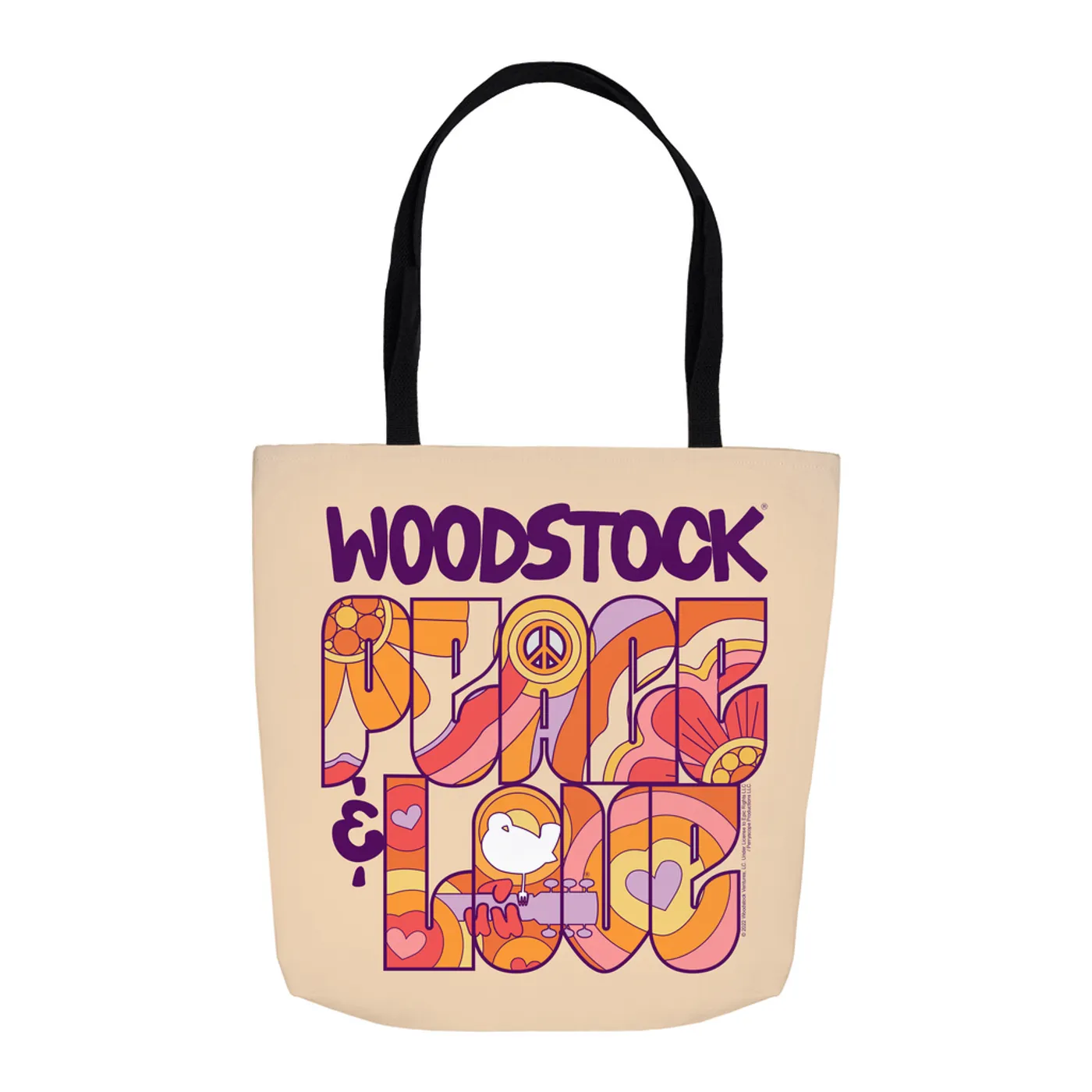 Woodstock Tote Bag | Peace And Love Groovy Design Woodstock Bag (Merchbar Exclusive)