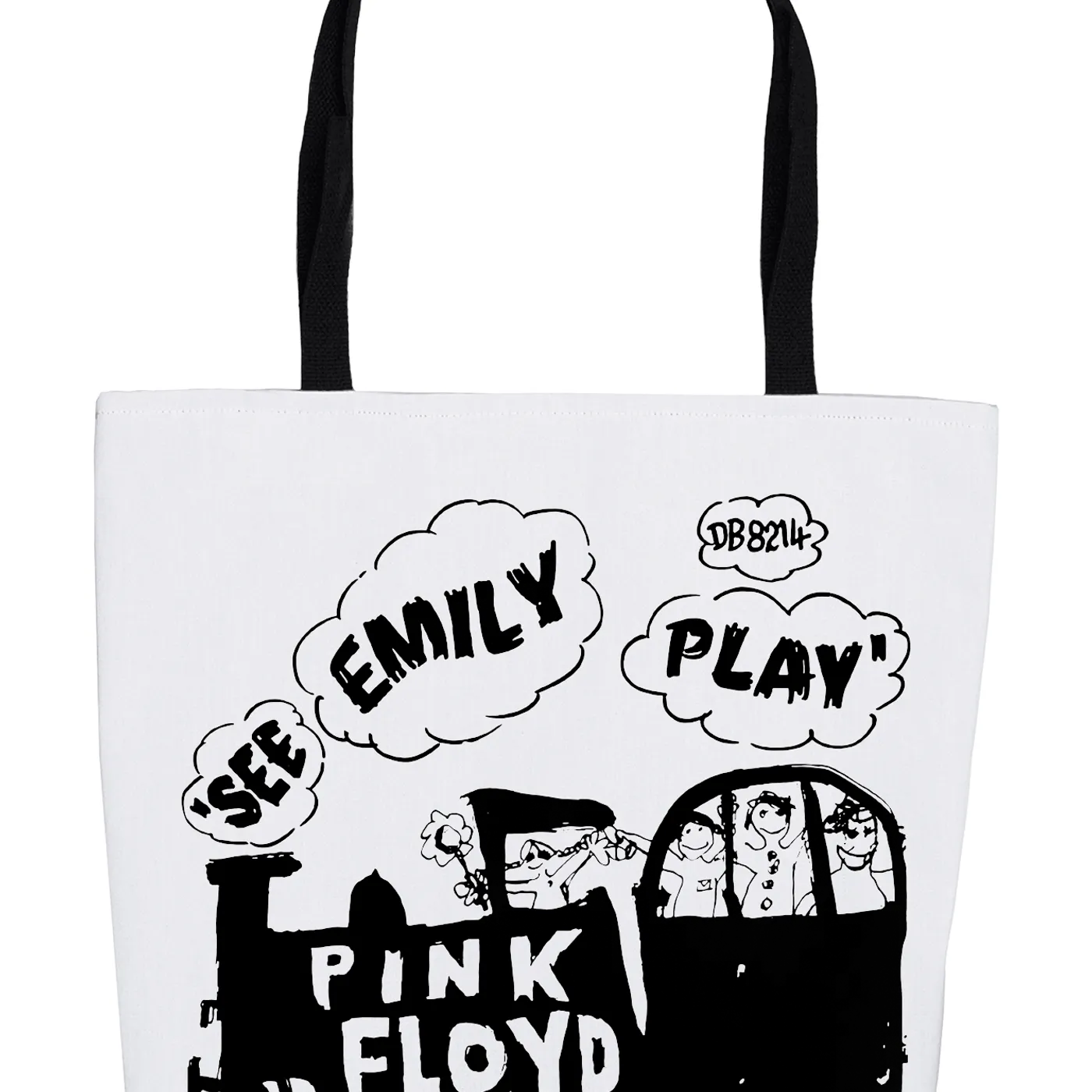 Pink Floyd Tote Bag | See Emily Play Train Sketch Pink Floyd Bag (Merchbar Exclusive)