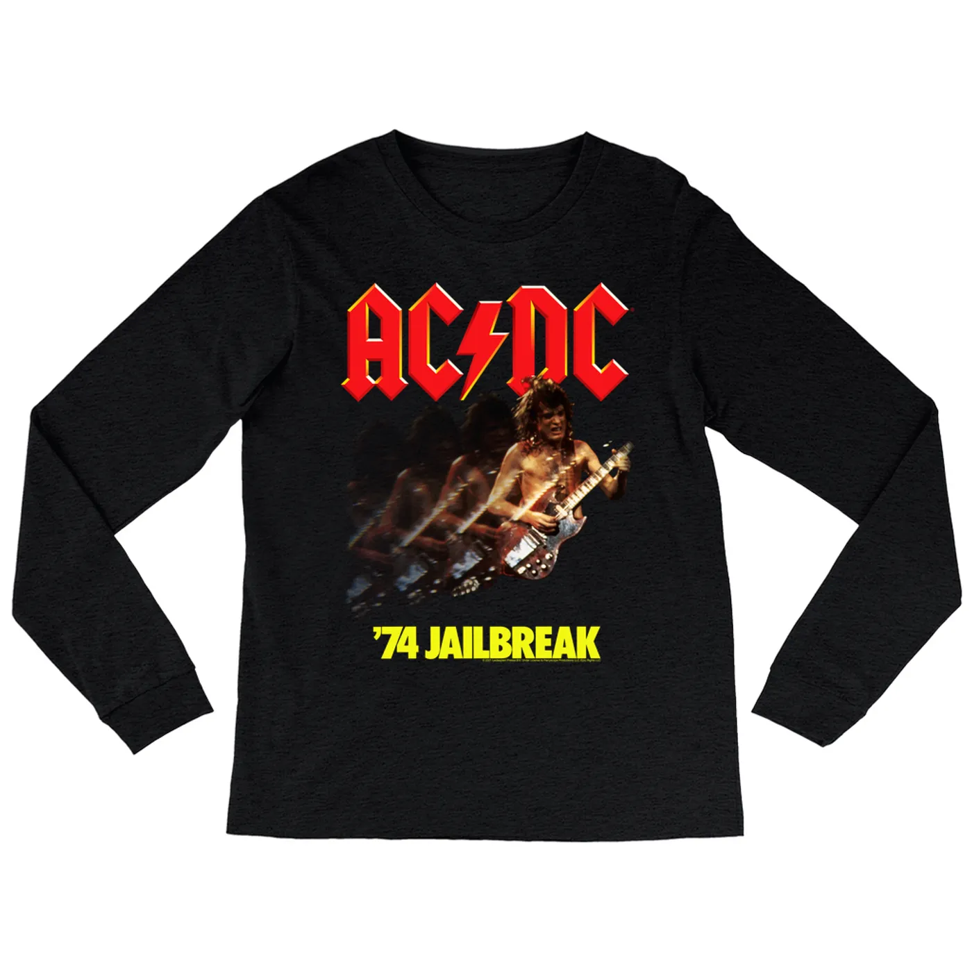 AC/DC Heather Long Sleeve Shirt | JailBreak '74 Album Art ACDC Shirt
