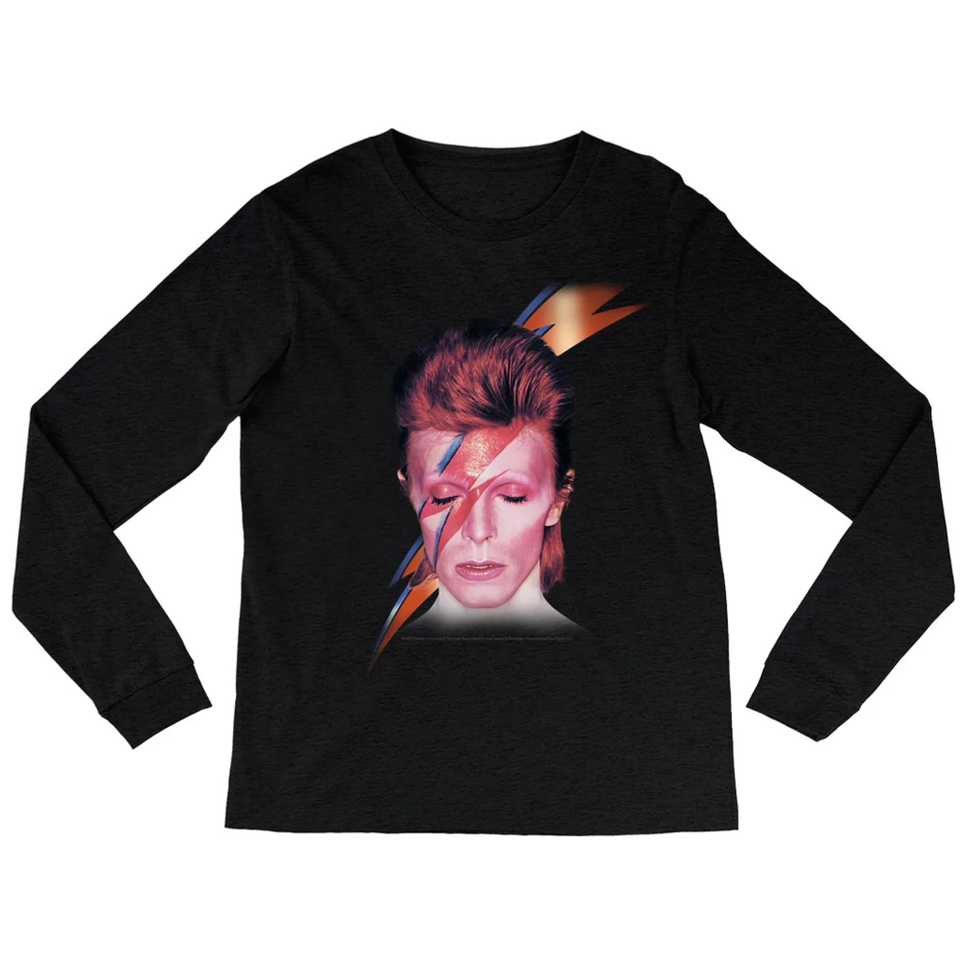 David Bowie Heather Long Sleeve Shirt | Aladdin Sane With Lightning Bolt Design David Bowie Shirt