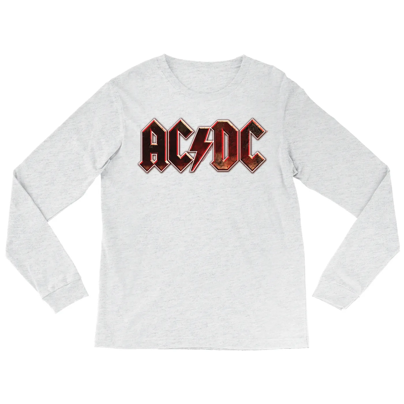AC/DC Heather Long Sleeve Shirt | Live At River Plate Metallic Logo ACDC Shirt
