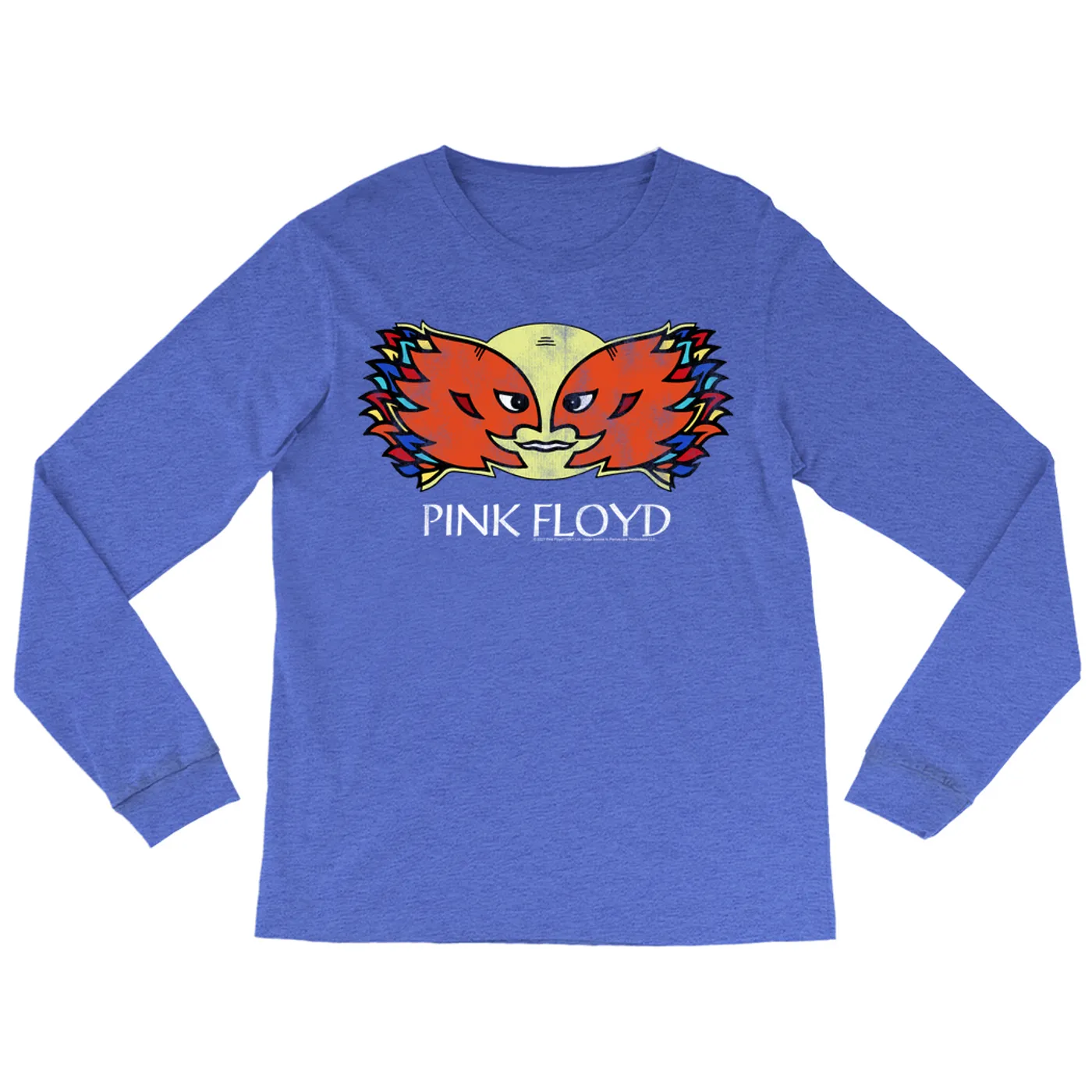 Pink Floyd Heather Long Sleeve Shirt | Pink Floyd Airship Blimp 1994 Division Bell Tour Distressed Pink Floyd Shirt (Merchbar Exclusive)