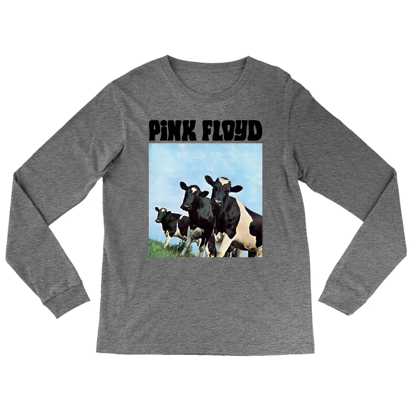 Pink Floyd Heather Long Sleeve Shirt | Atom Heart Mother Album Cows Pink Floyd Shirt