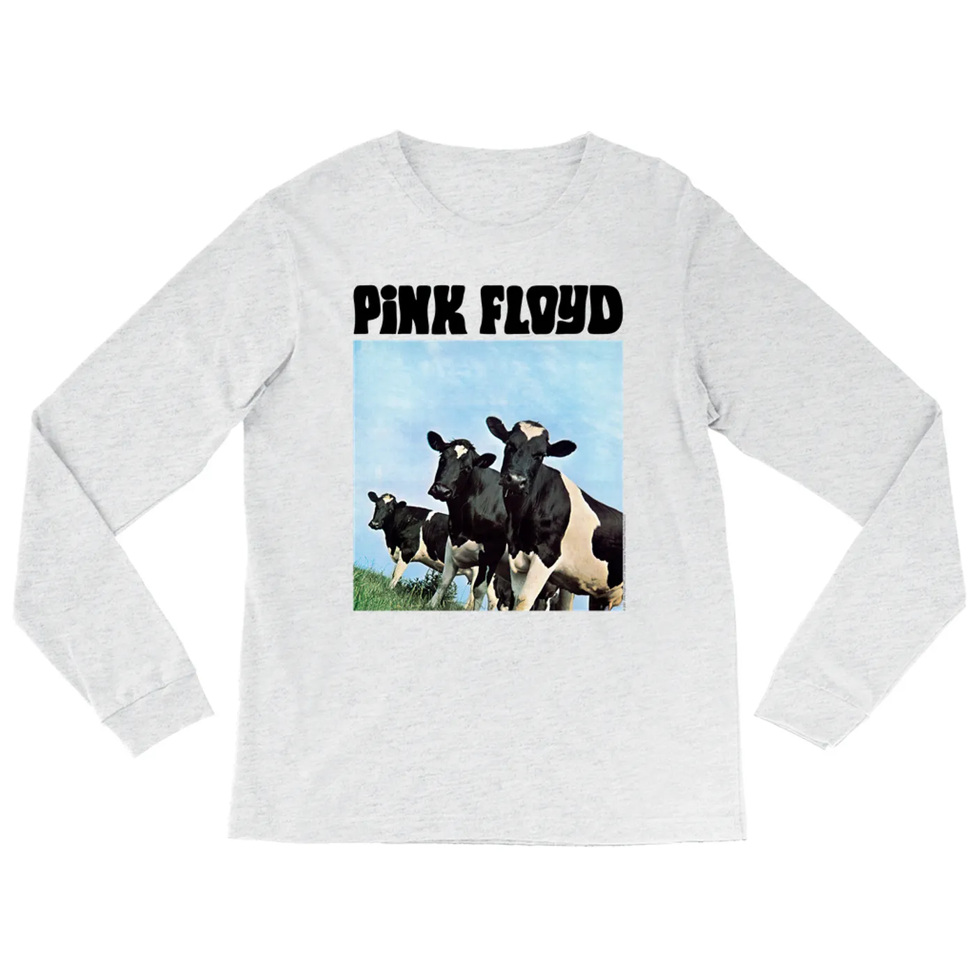 Pink Floyd Heather Long Sleeve Shirt | Atom Heart Mother Album Cows Pink Floyd Shirt
