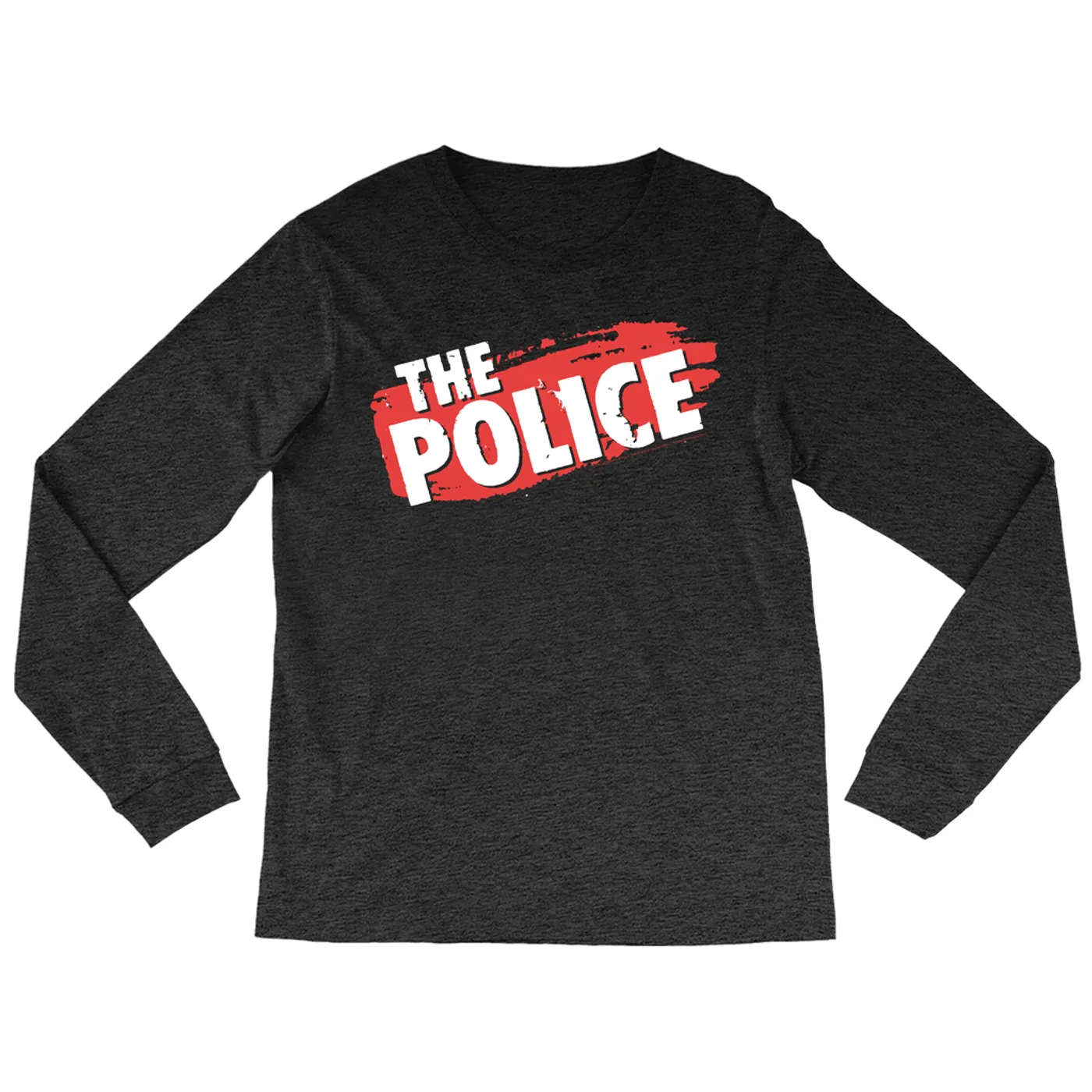 The Police Heather Long Sleeve Shirt | The Police Brush Stoke Logo The Police Shirt