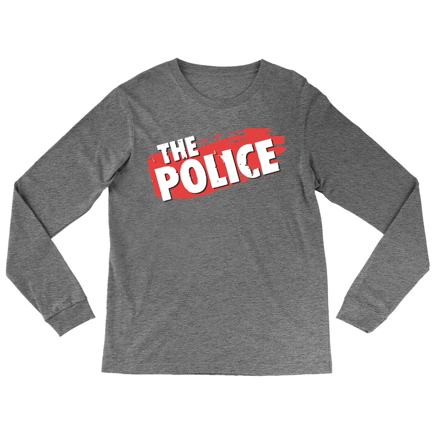 The Police Heather Long Sleeve Shirt | The Police Brush Stoke Logo The Police Shirt